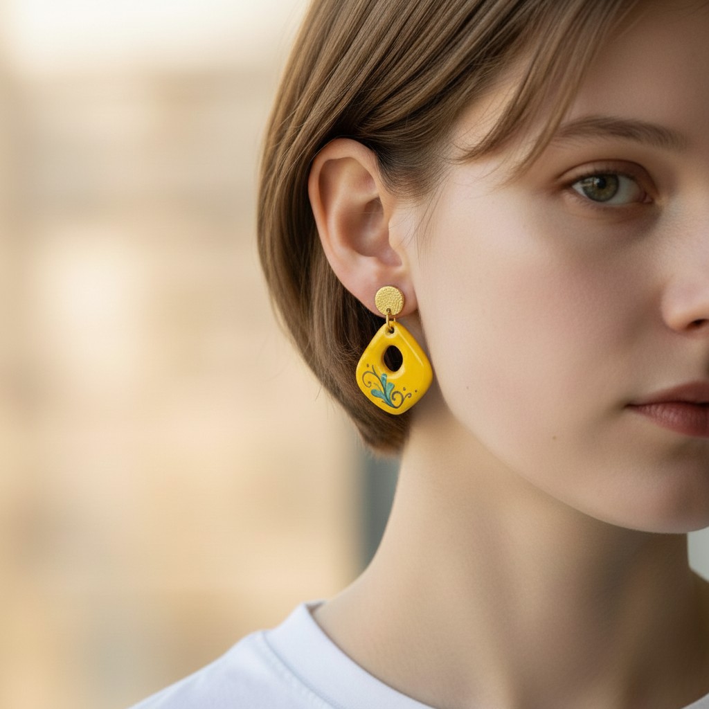 orecchini-earrings-grottega-laterza-puglia-ceramic-goccia-yellow